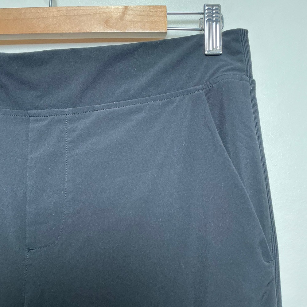 Athleta Brooklyn Ankle Pants Women Size 6 Black Ribbed Side Travel Excellent - Picture 2 of 8